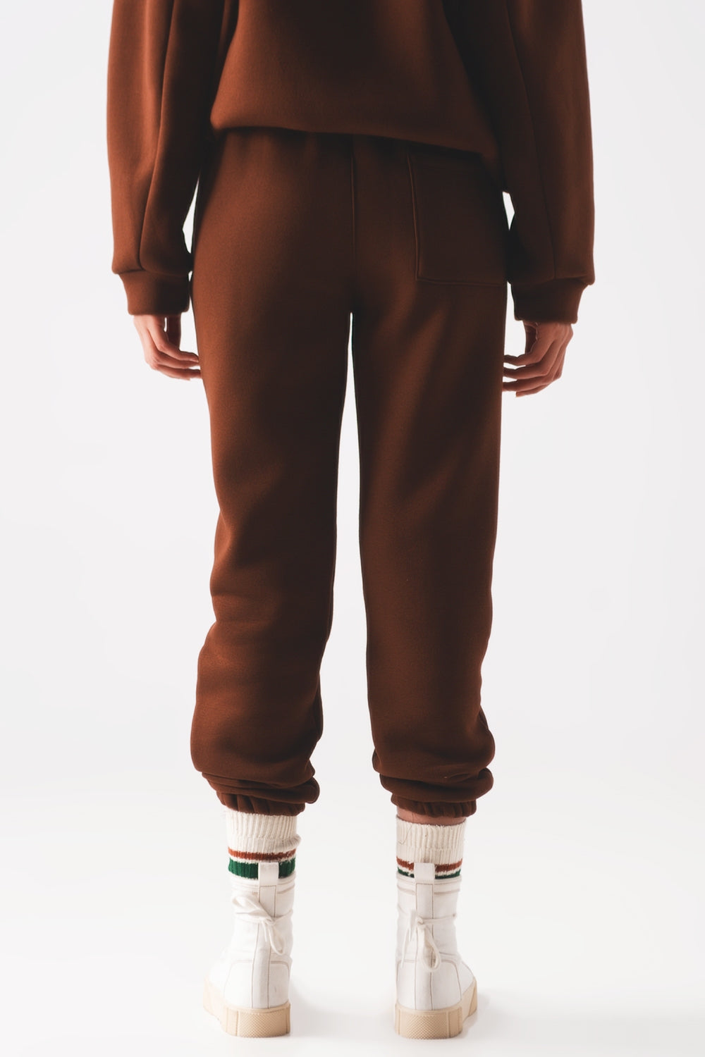 Cotton jogger in brown - trousers