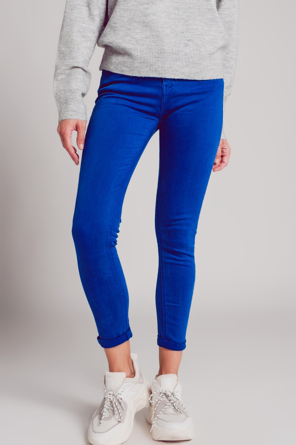 High waisted skinny jeans in electric blue - Coloured Jeans