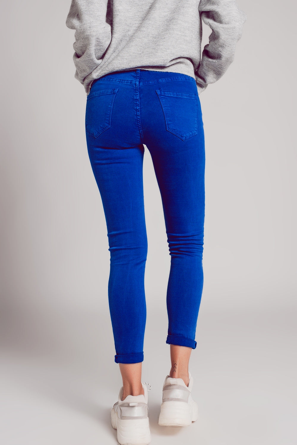 High waisted skinny jeans in electric blue - Coloured Jeans