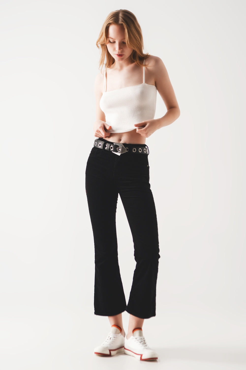 Cord flare in black - Coloured Jeans