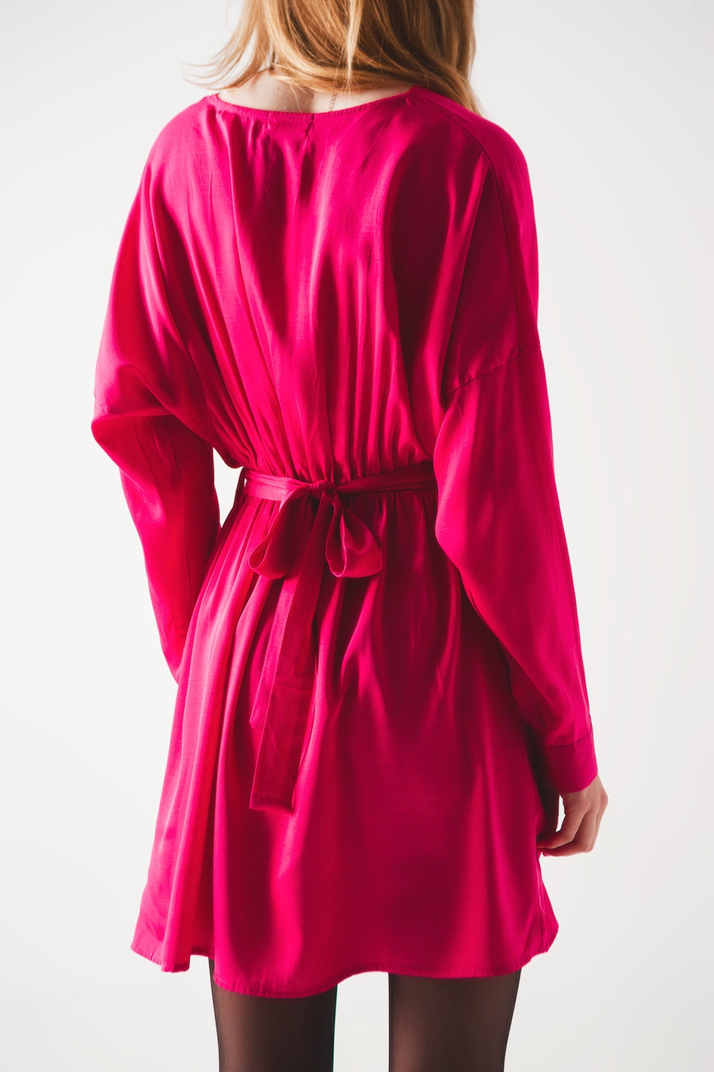 Satin mini dress in red - dress