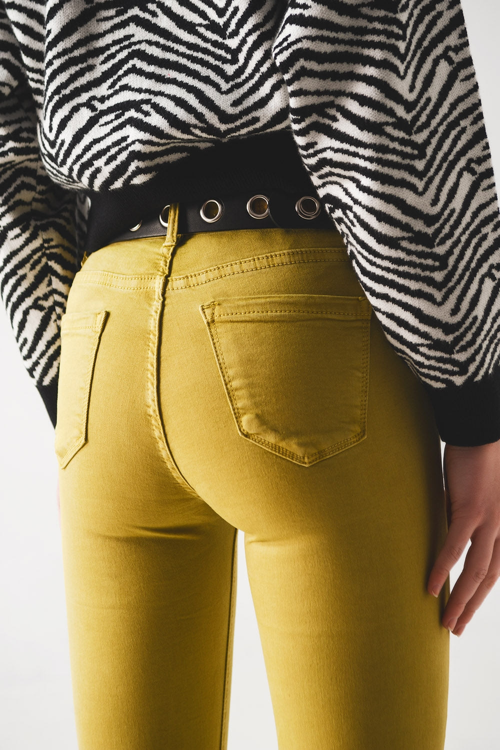 Flare jeans with raw hem edge in green - Coloured Jeans