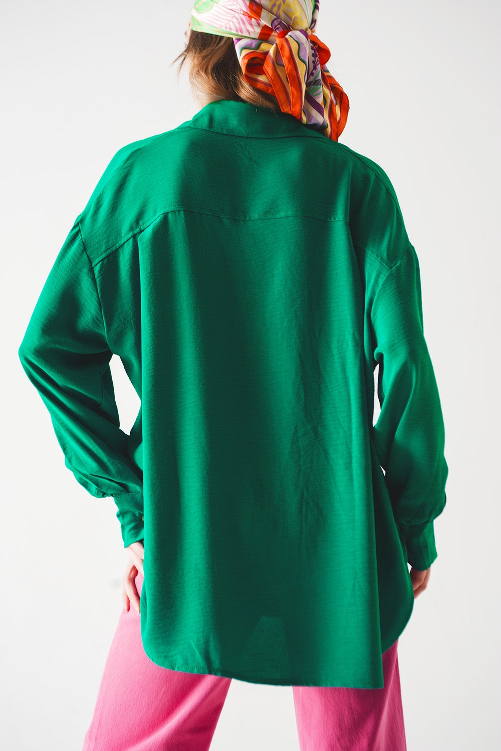 Pocket detail oversized shirt in green - Shirts
