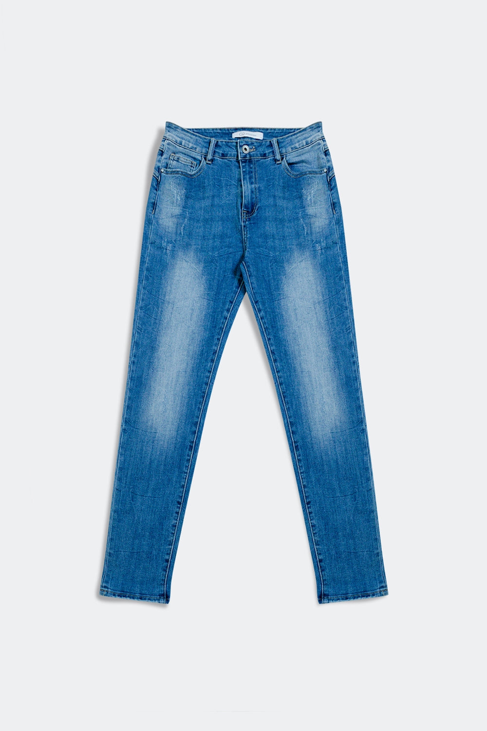 High rise cigarette jeans in midwash - Denim