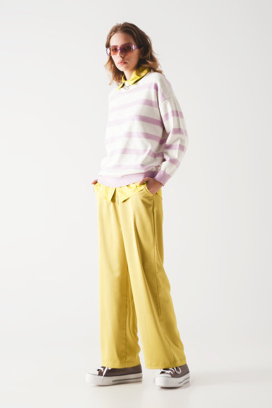 Long purple striped sweater - jumper