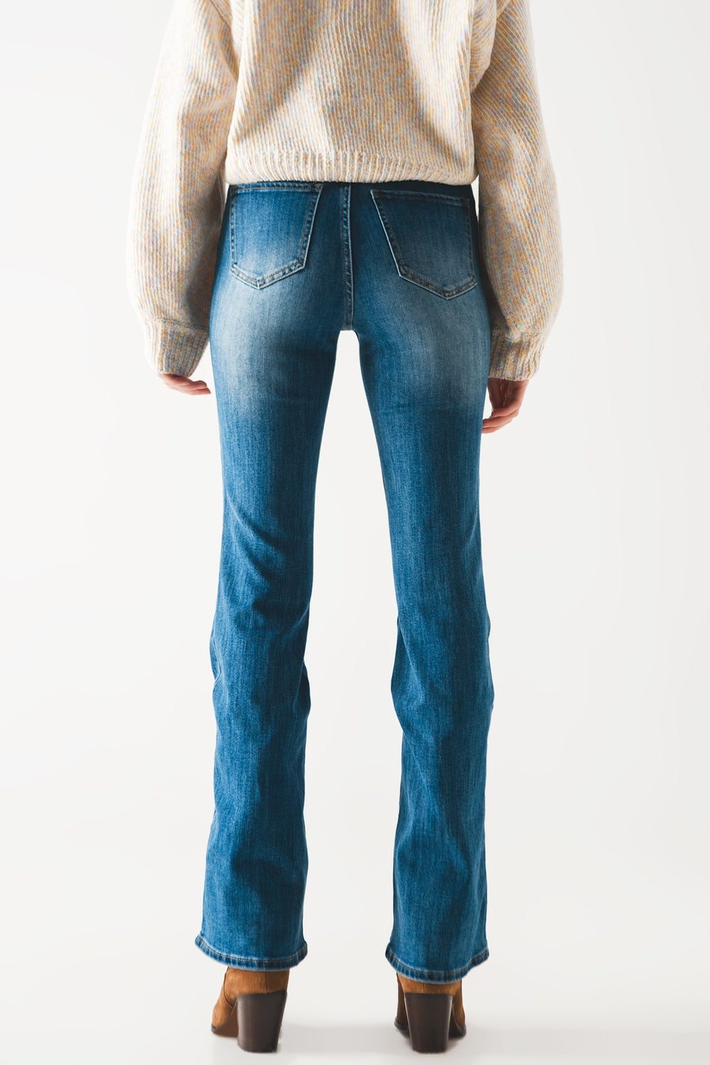 Bootcut flared high waisted jeans - Denim
