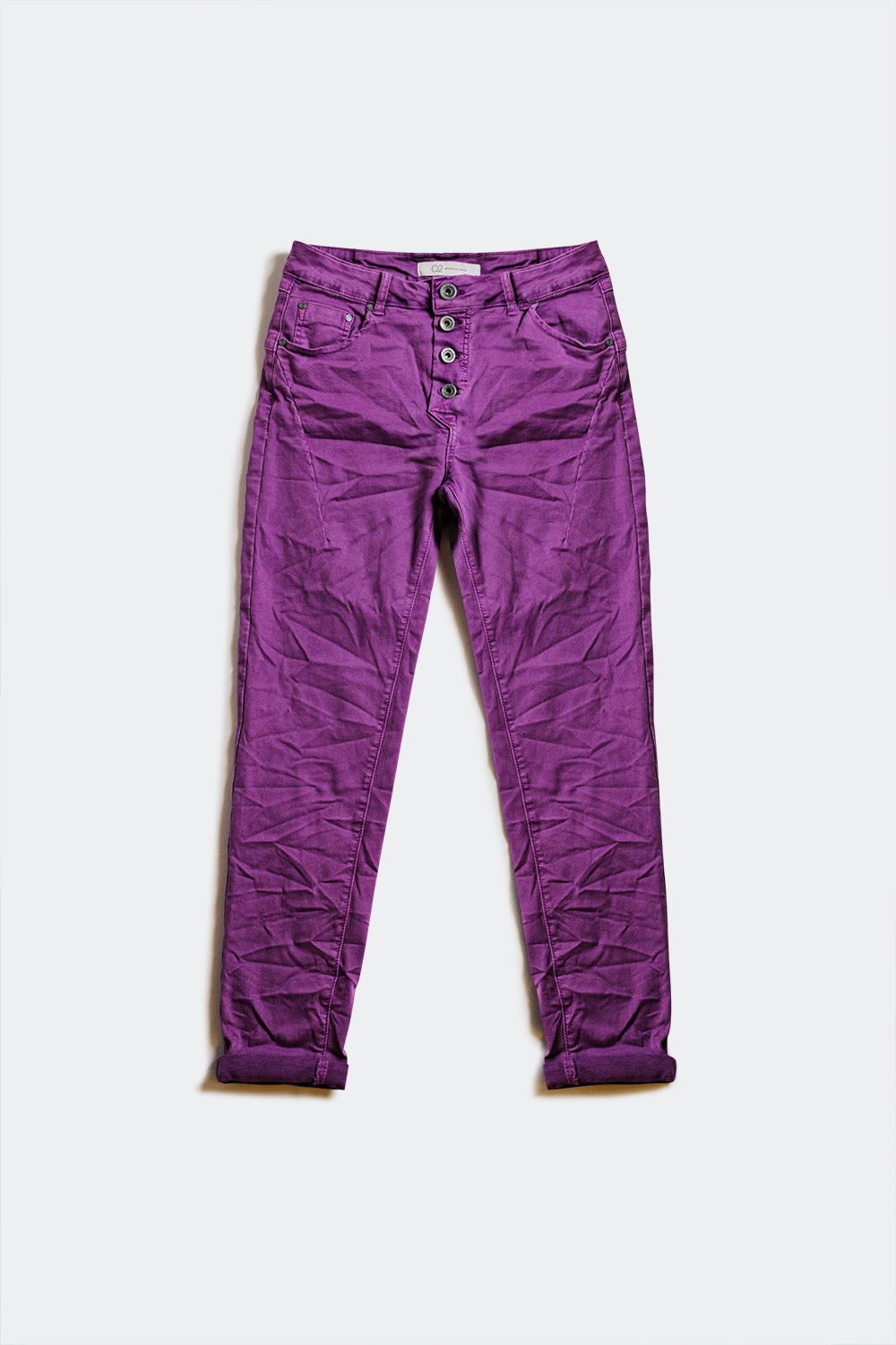 Exposed buttons skinny jeans in purple - Coloured Jeans