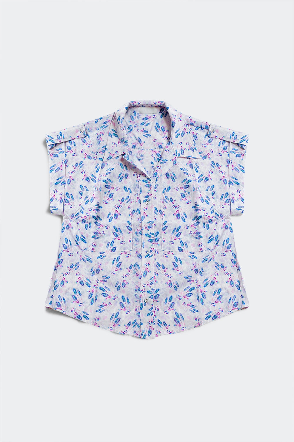 Purple blouse with pockets and floral print - Shirts