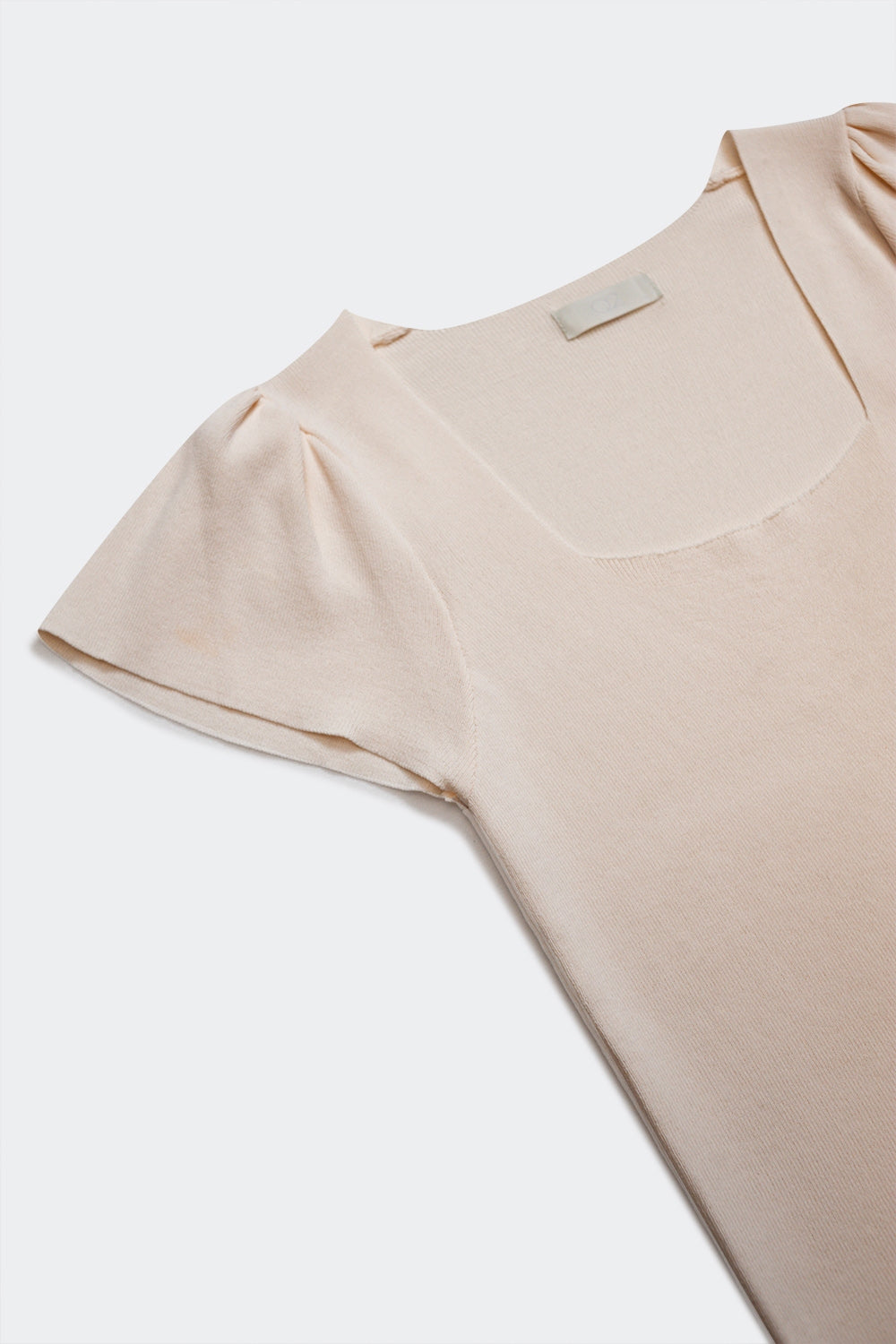 square neck puff sleeve sweater in cream