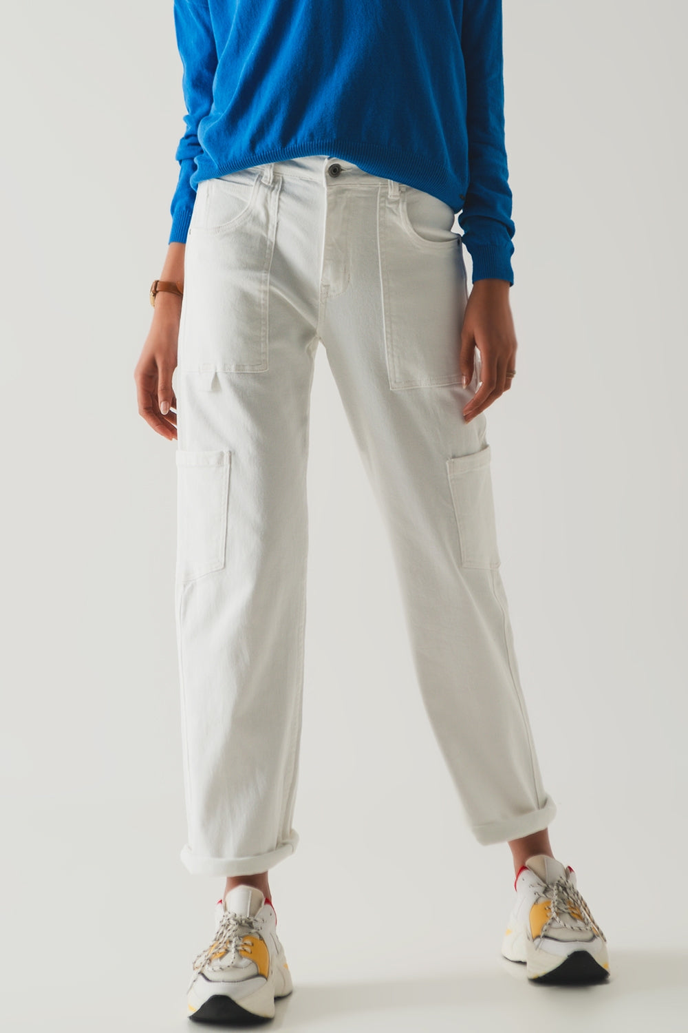 Cargo pants in white - Coloured Jeans