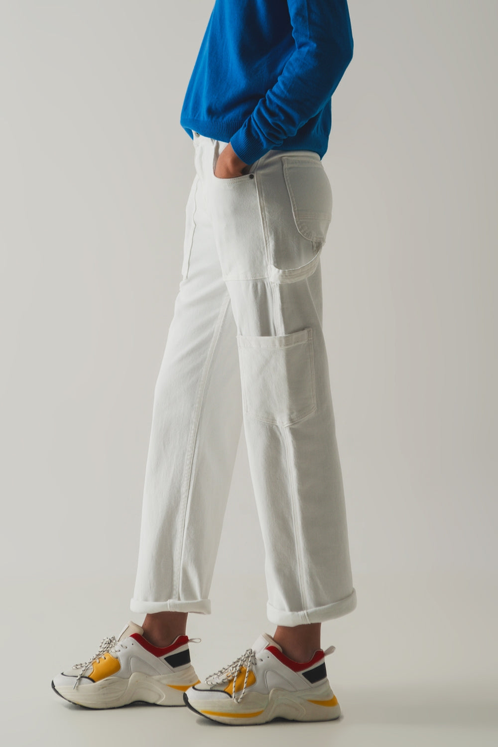 Cargo pants in white - Coloured Jeans