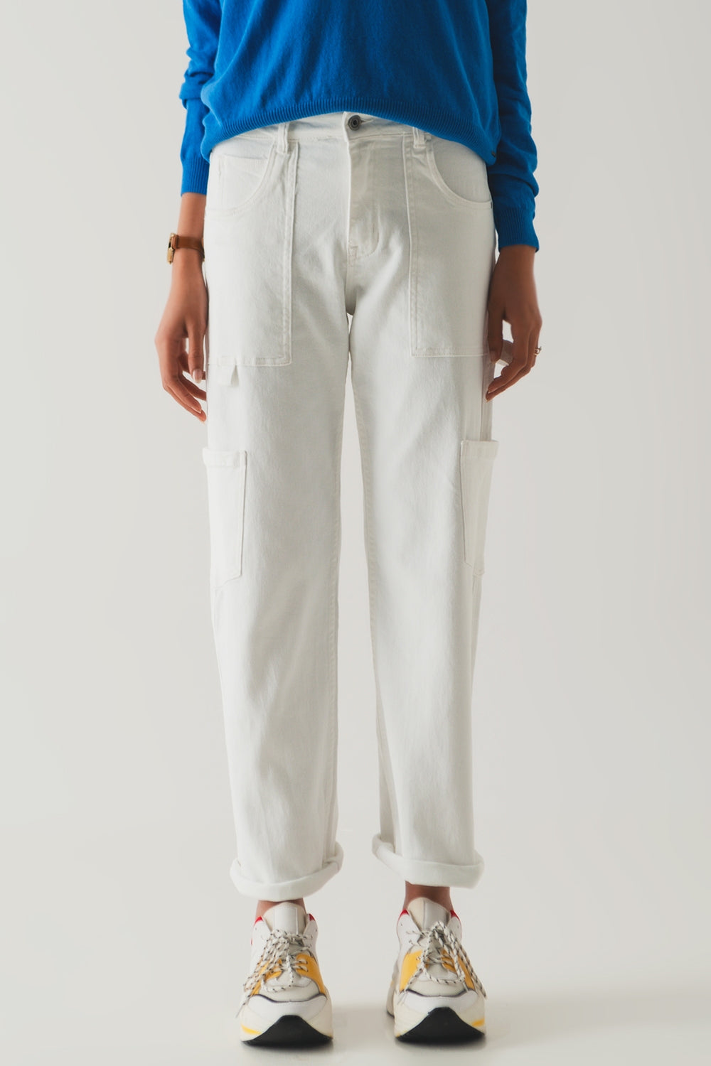 Cargo pants in white - Coloured Jeans