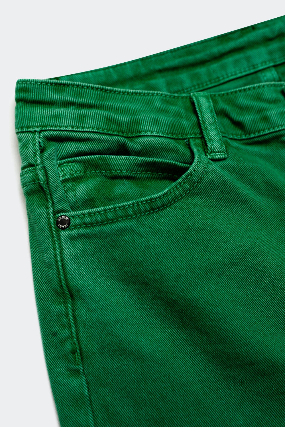 Cotton blend wide leg jeans in green - Coloured Jeans