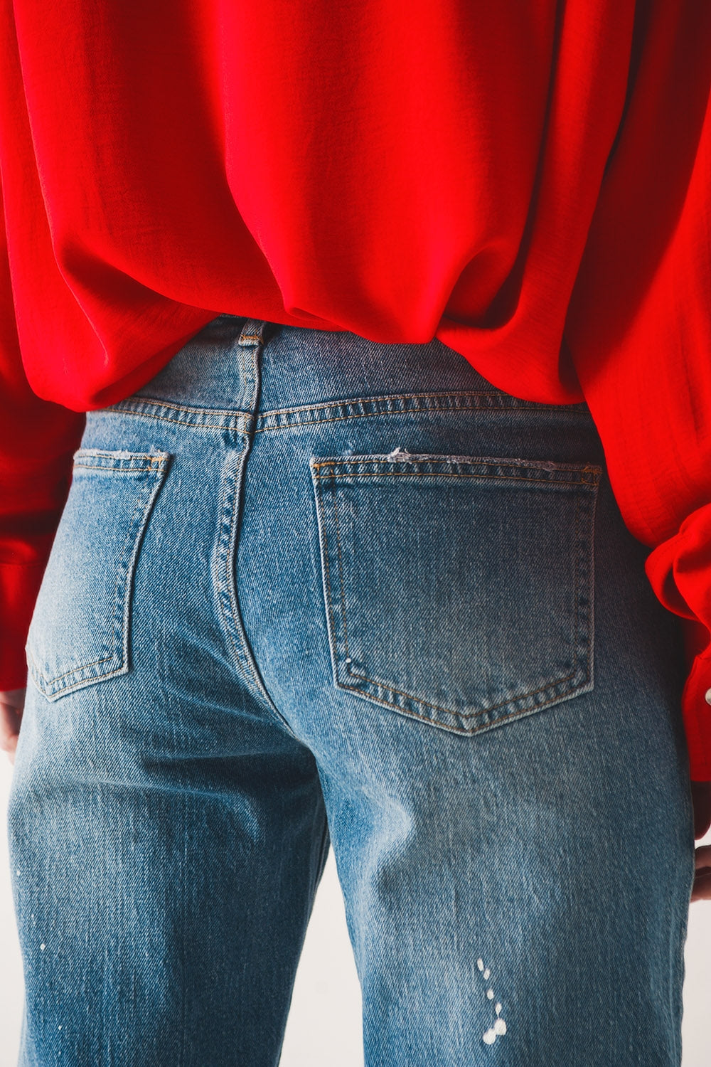 Bleach splatter mom jeans - Denim