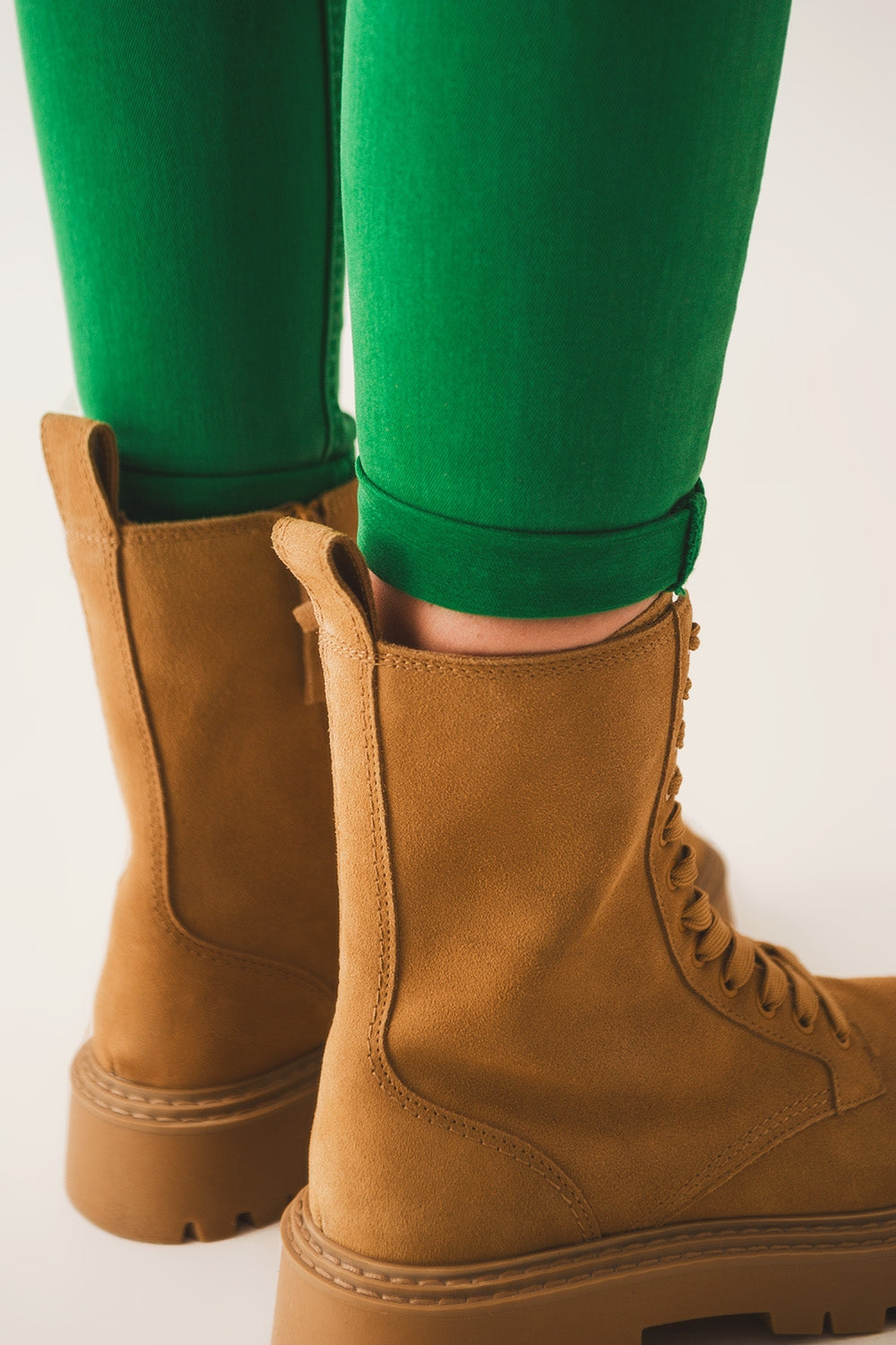 High waisted skinny jeans in green - Coloured Jeans