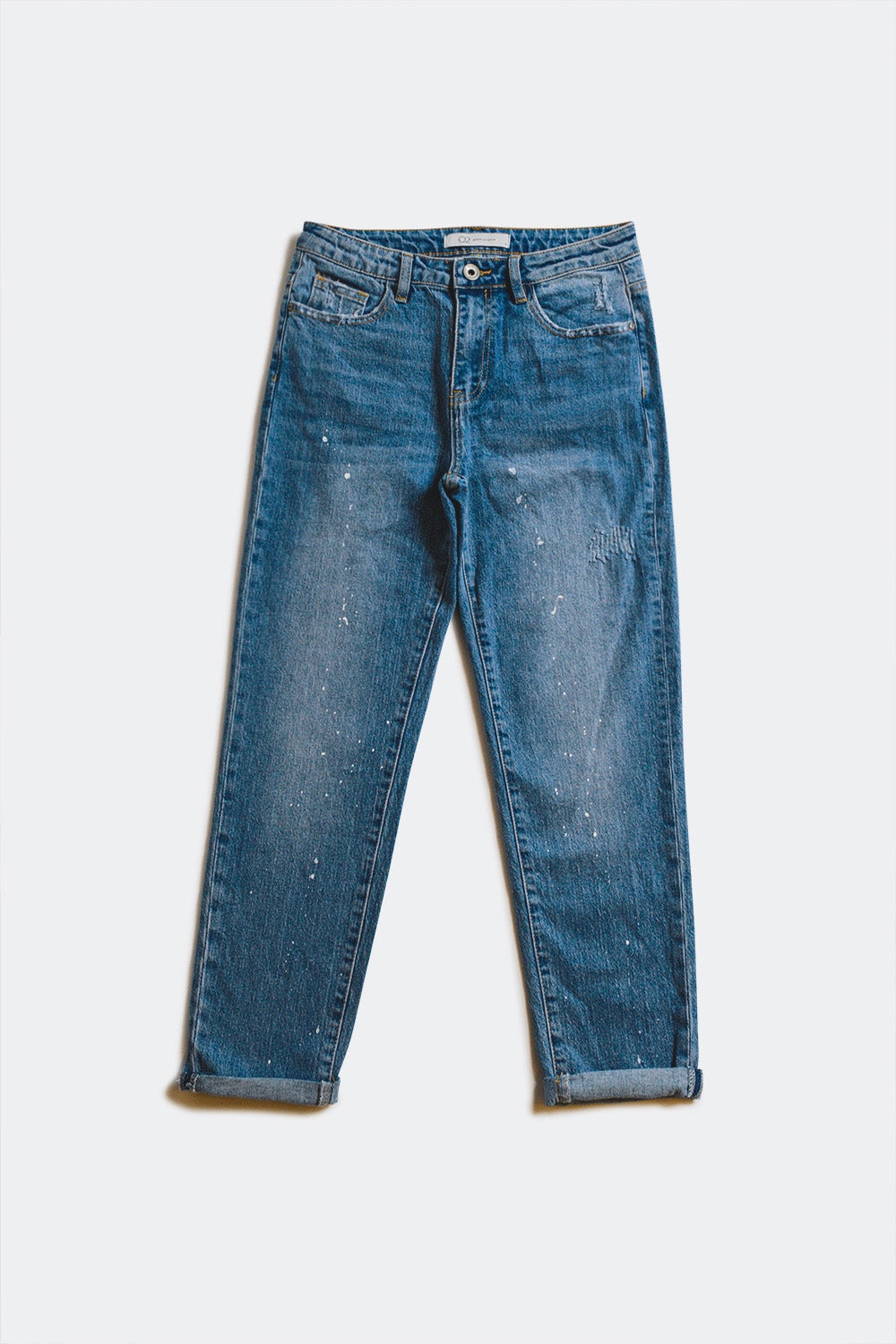 Bleach splatter mom jeans - Denim