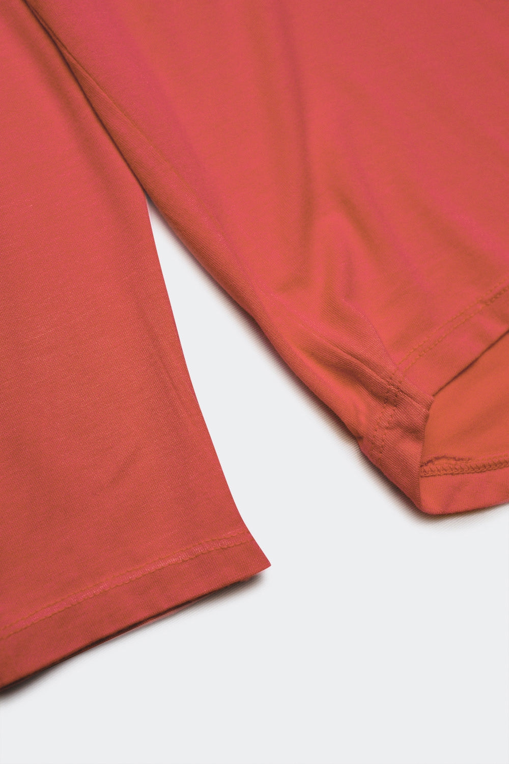 High neck long sleeve top in orange modal - top