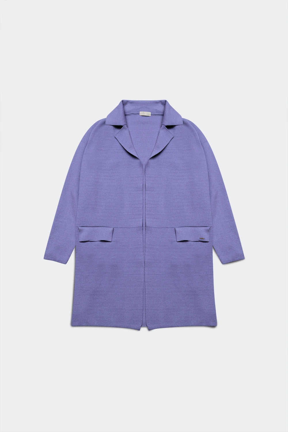 Oversized collar maxi cardigan in purple