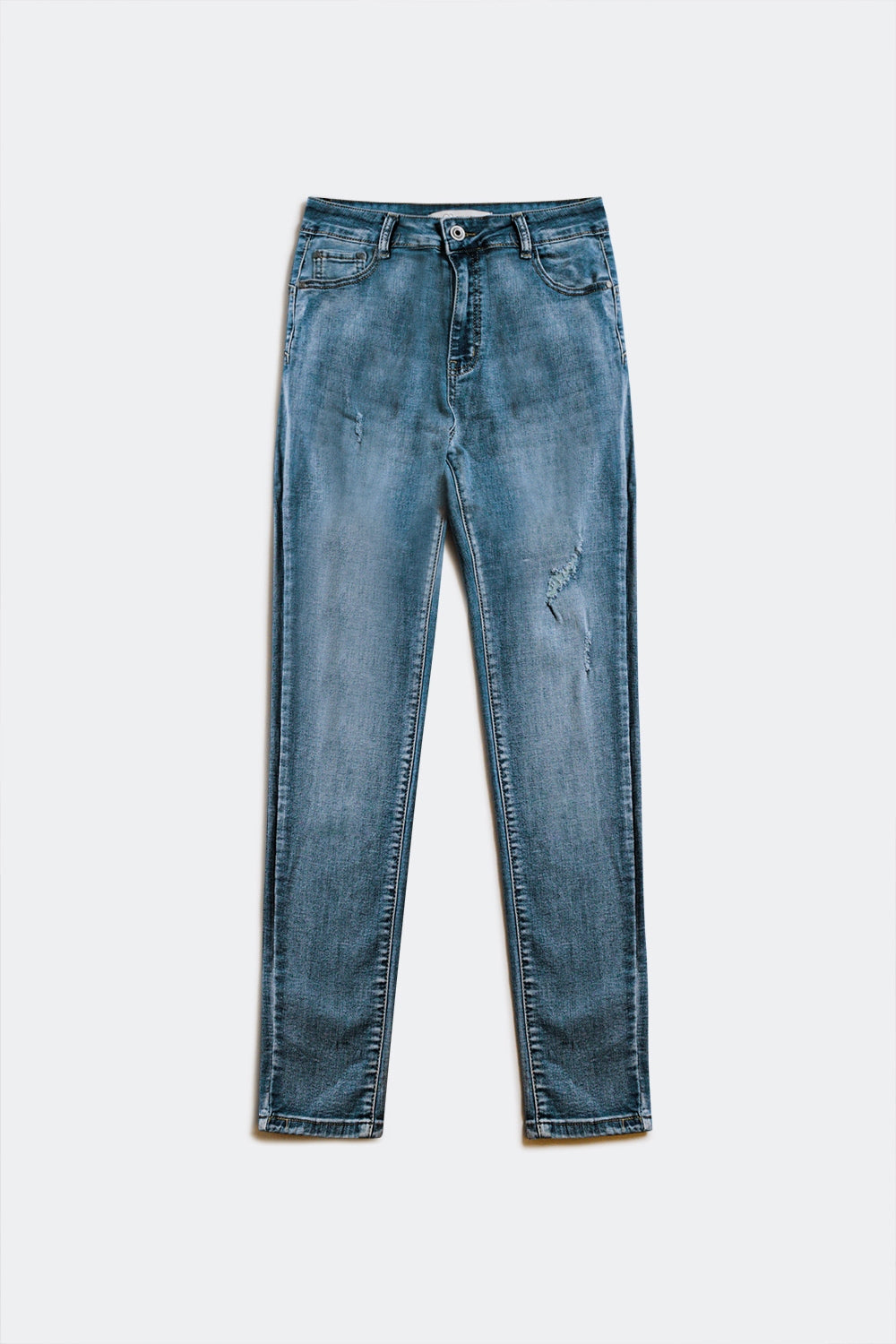 Push up Ripped skinny jean in blue - Denim
