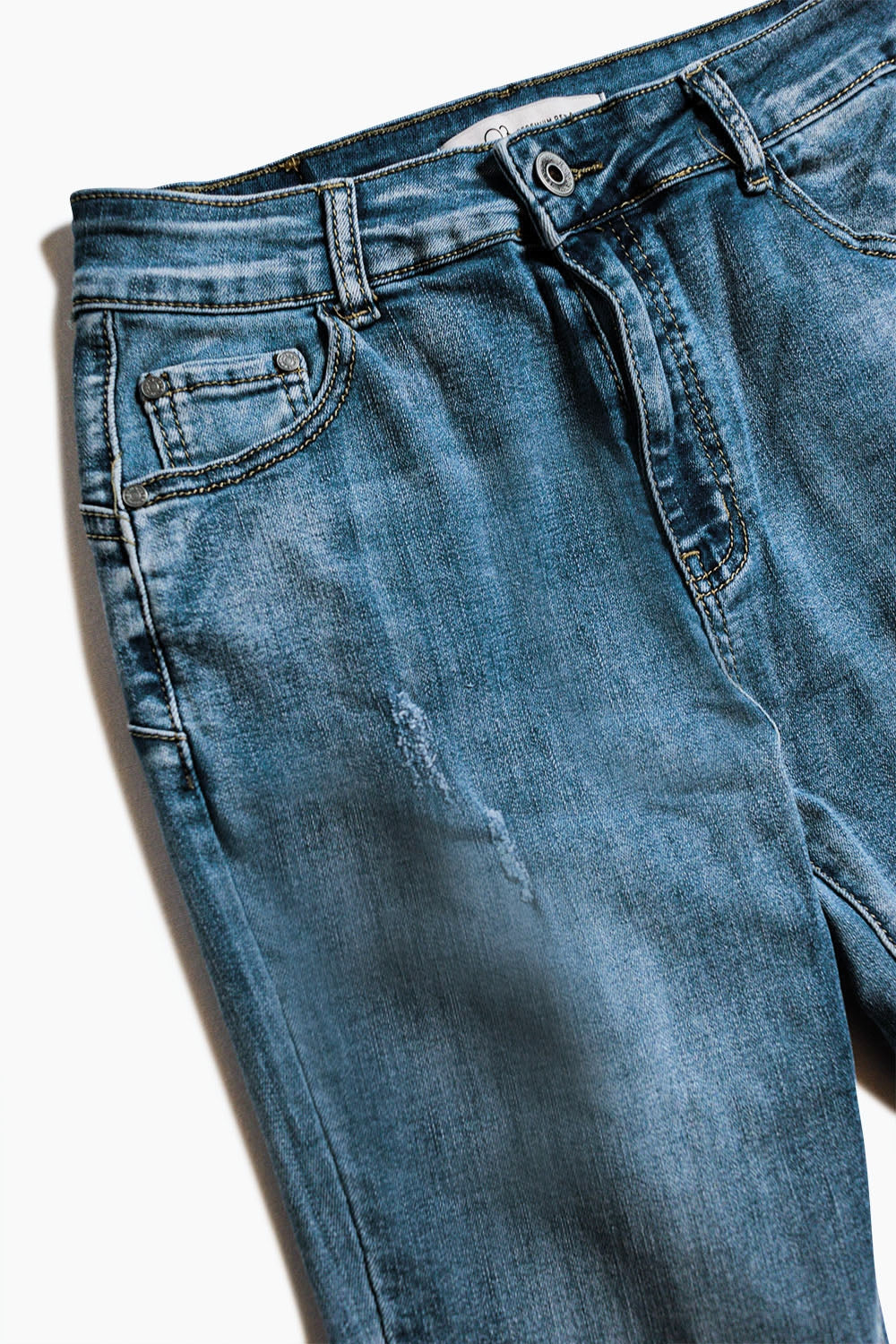 Push up Ripped skinny jean in blue - Denim
