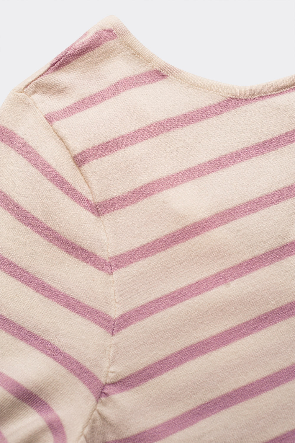 Open back lace up stripes jumper in lilac