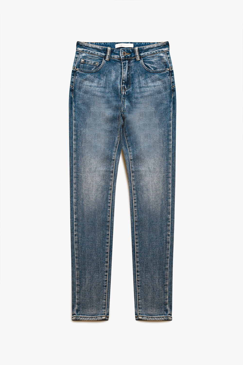 High waisted super skinny jeans in stonewash vintage blue - Denim
