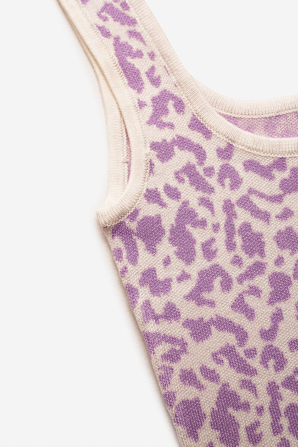 Lightweight knit top in lilac animal print