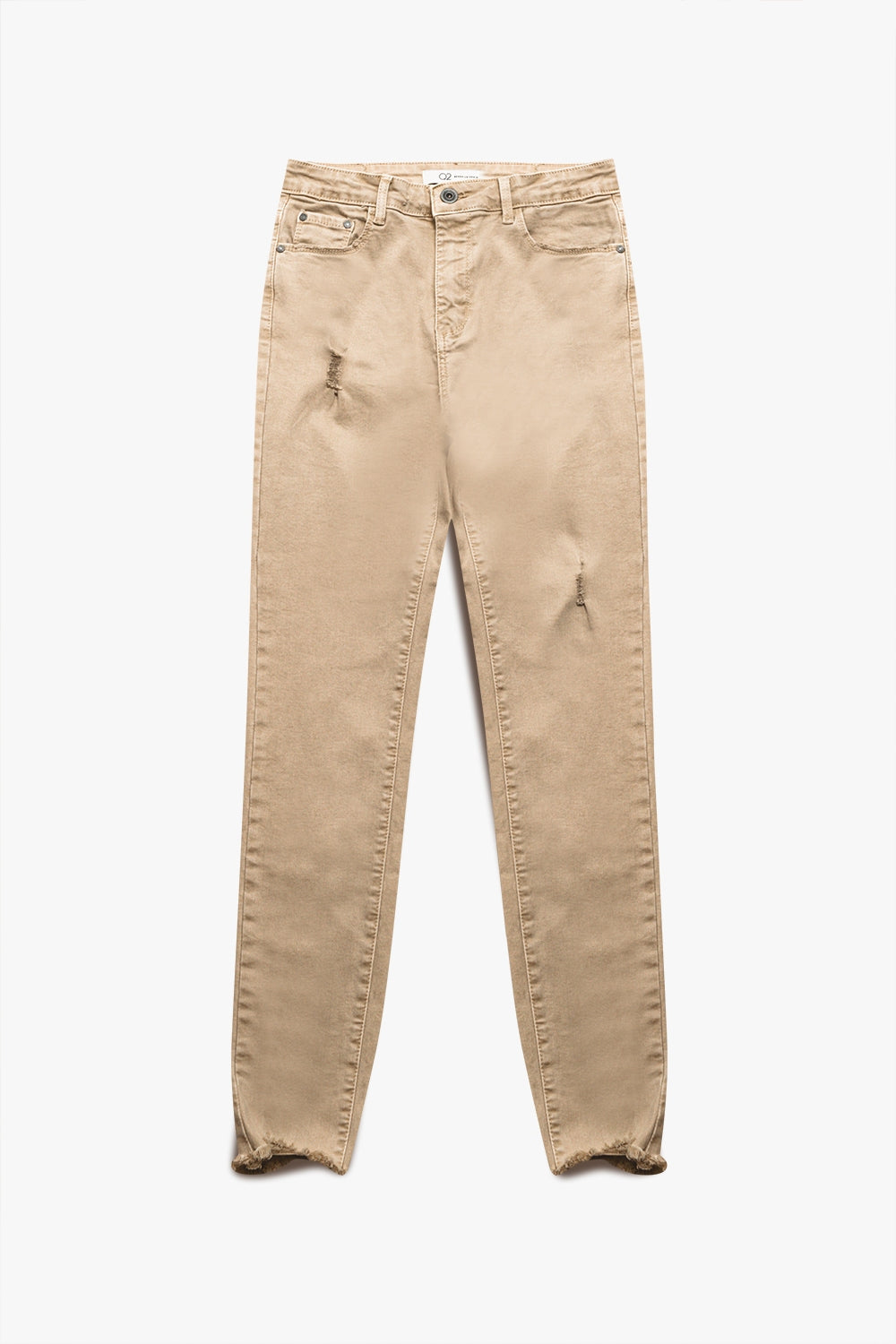 High waisted skinny jeans in beige - Coloured Jeans