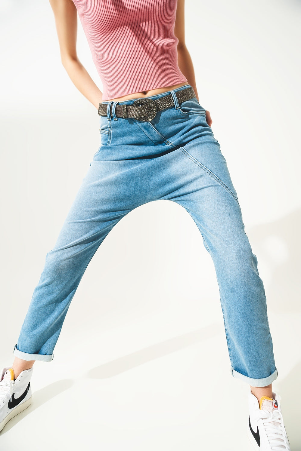 90s baggy jeans in blue vintage wash - Denim