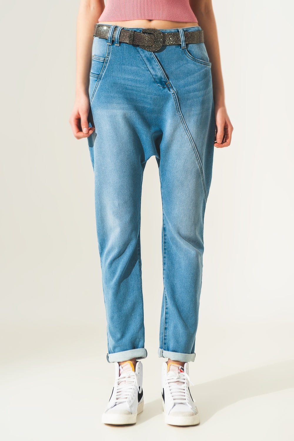 90s baggy jeans in blue vintage wash - Denim
