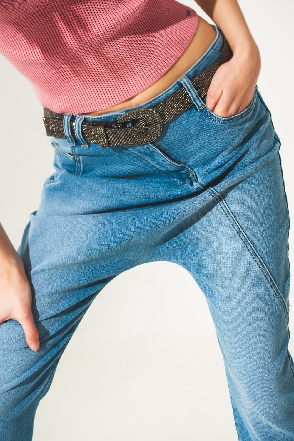 90s baggy jeans in blue vintage wash - Denim