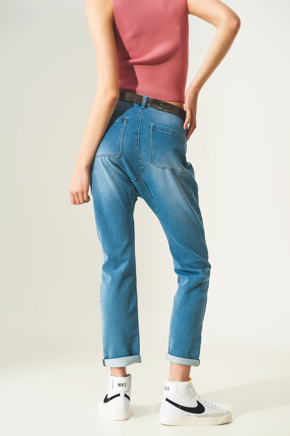 90s baggy jeans in blue vintage wash - Denim