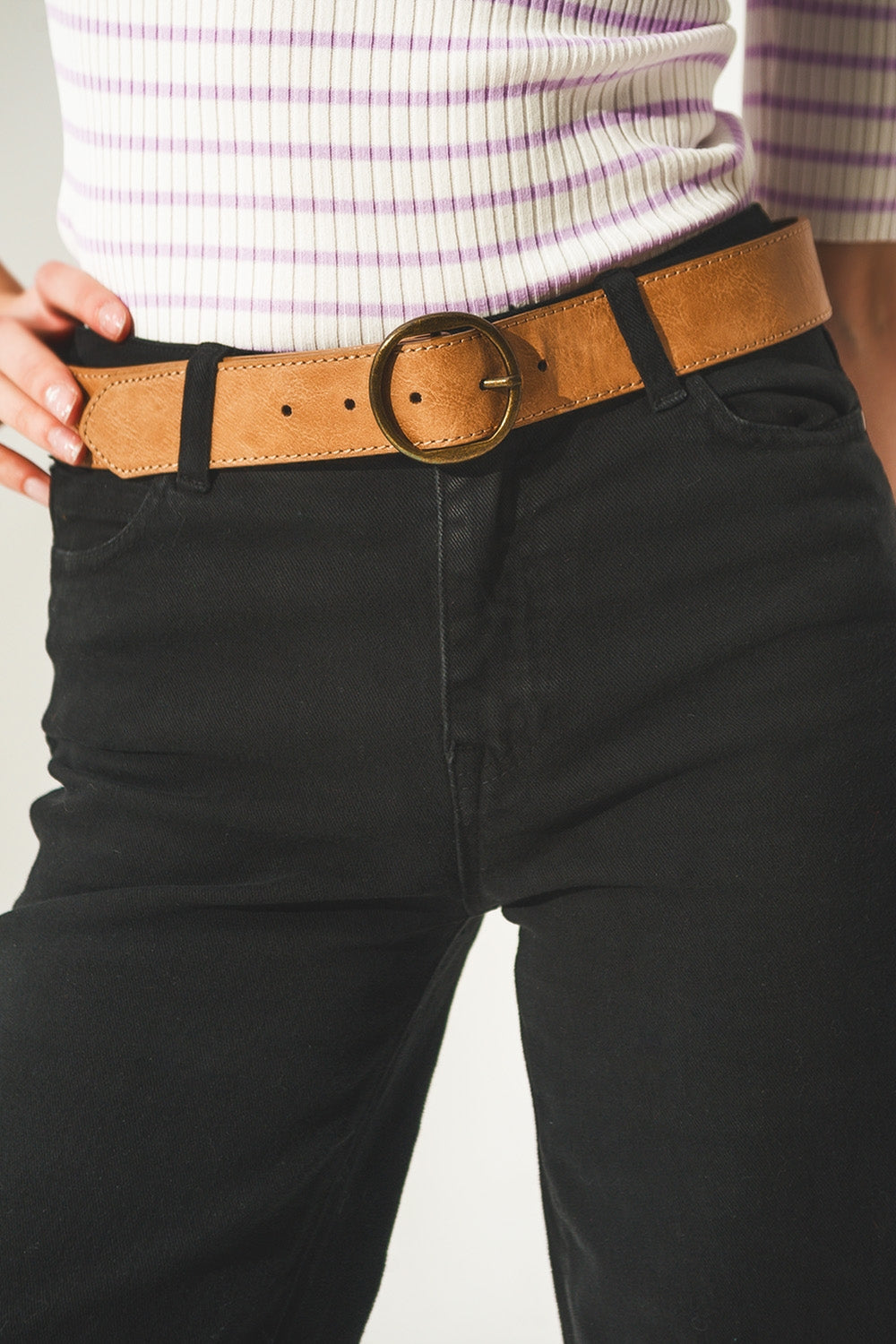 Cotton blend wide leg jeans in black - Coloured Jeans