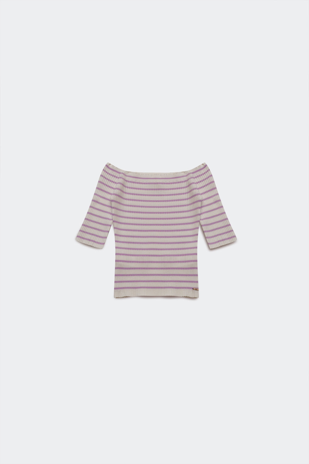 Stripe bardot top in lilac