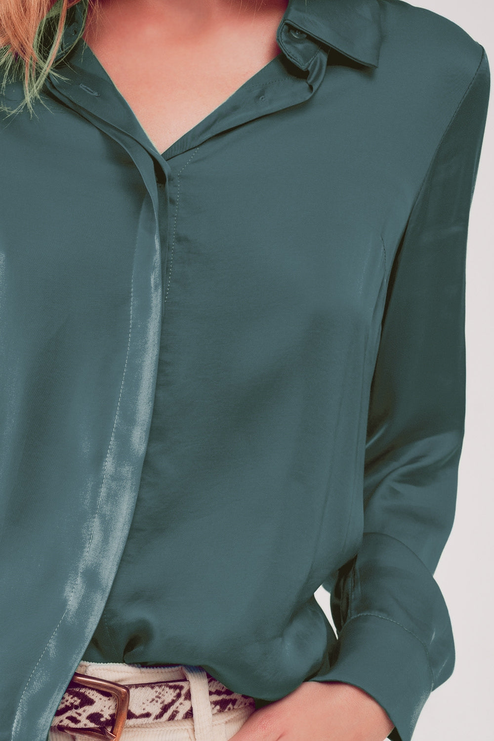 Satin shirt in green - Shirts