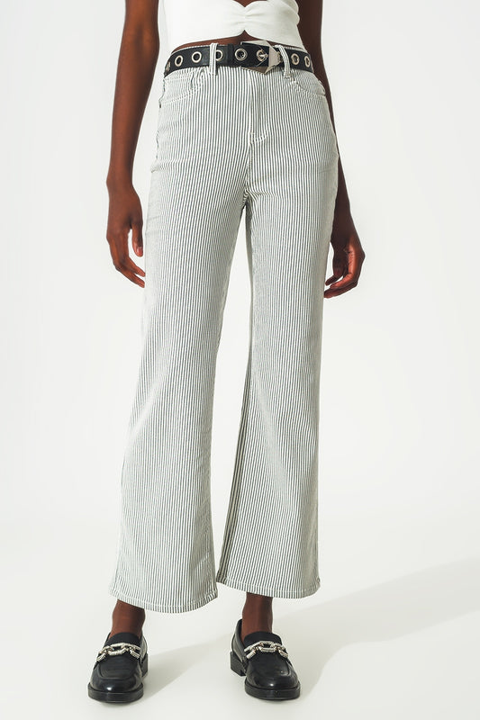 Flared stripe pants in grey - Coloured Jeans