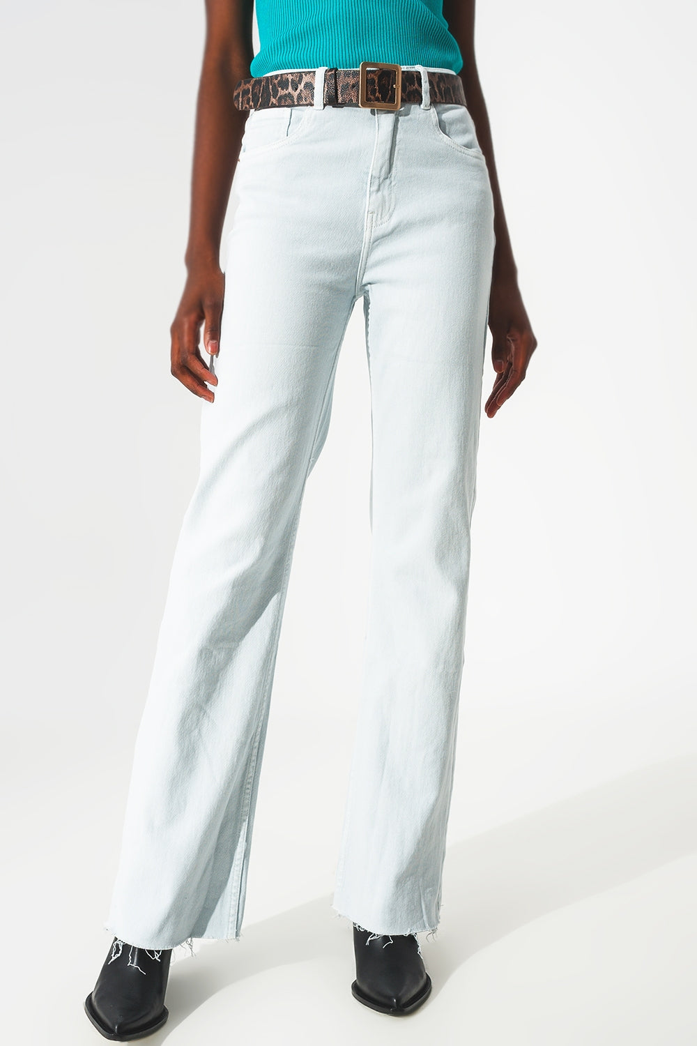 elastic Cotton jeans in light blue - Coloured Jeans