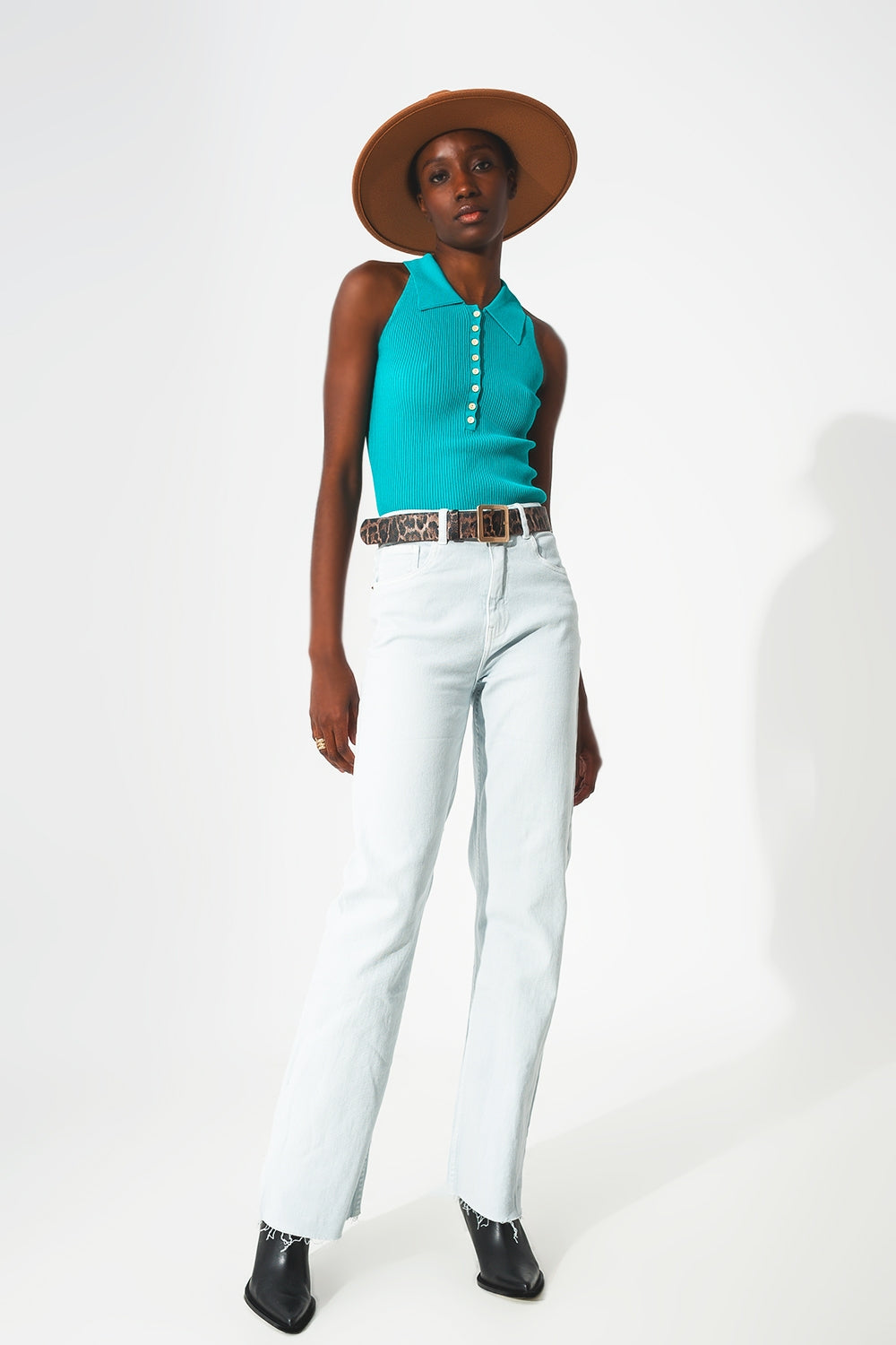 elastic Cotton jeans in light blue - Coloured Jeans
