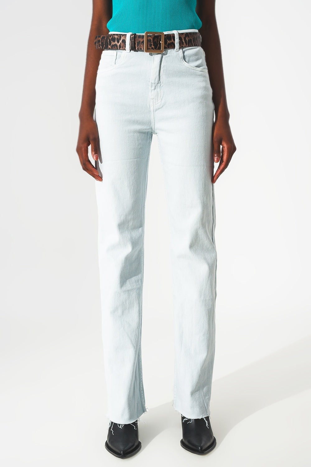 elastic Cotton jeans in light blue - Coloured Jeans