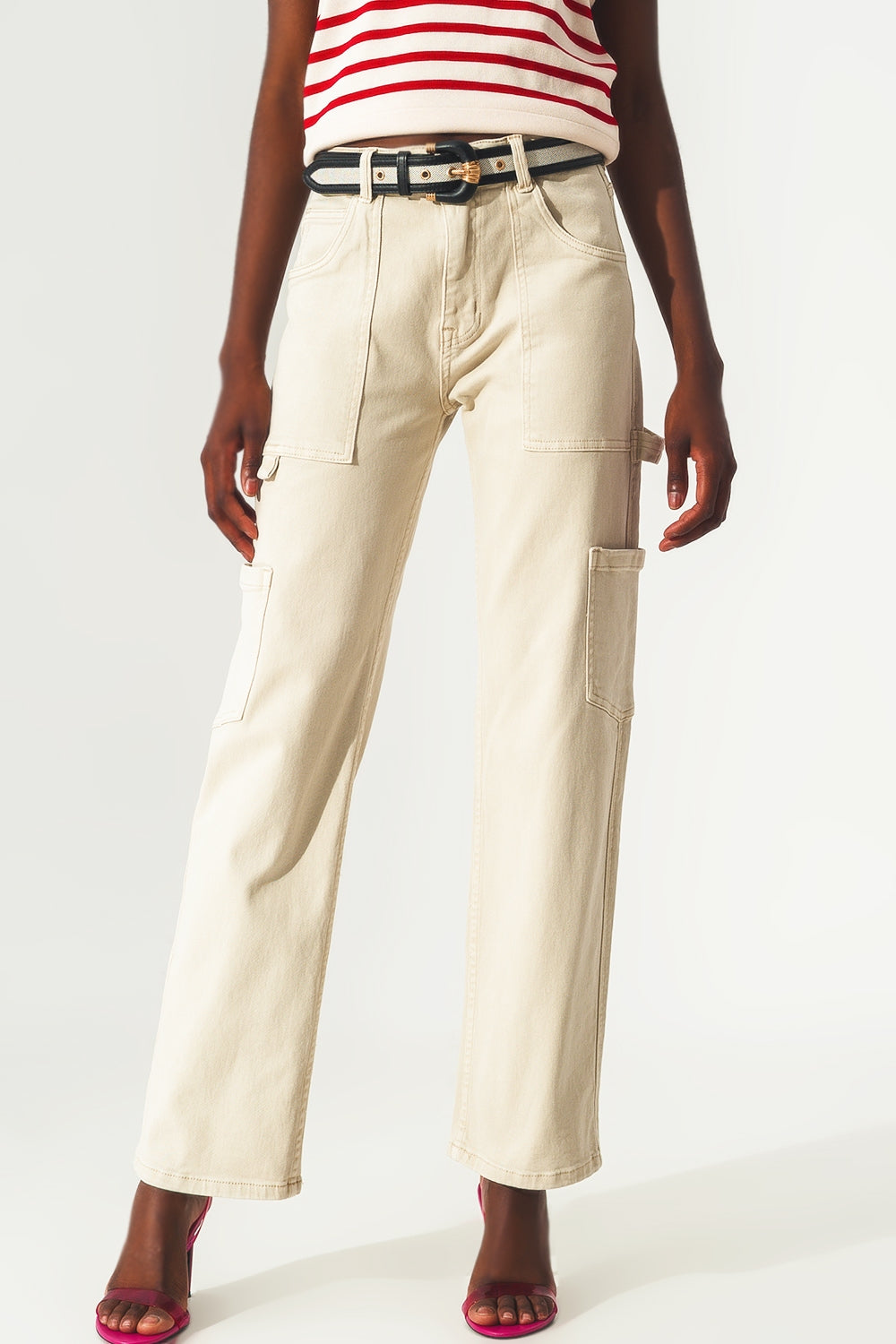 Cargo pants in beige - Coloured Jeans