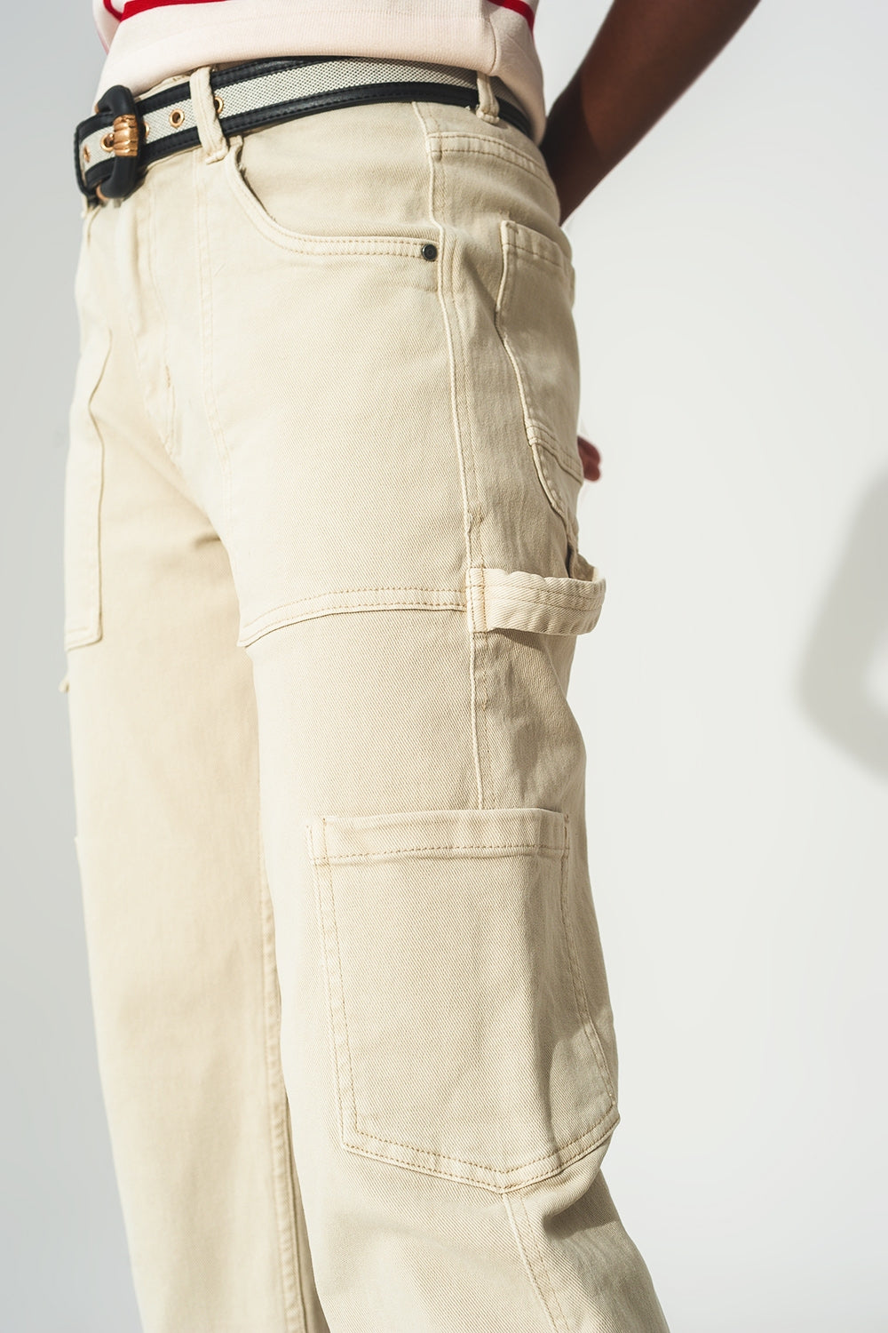 Cargo pants in beige - Coloured Jeans