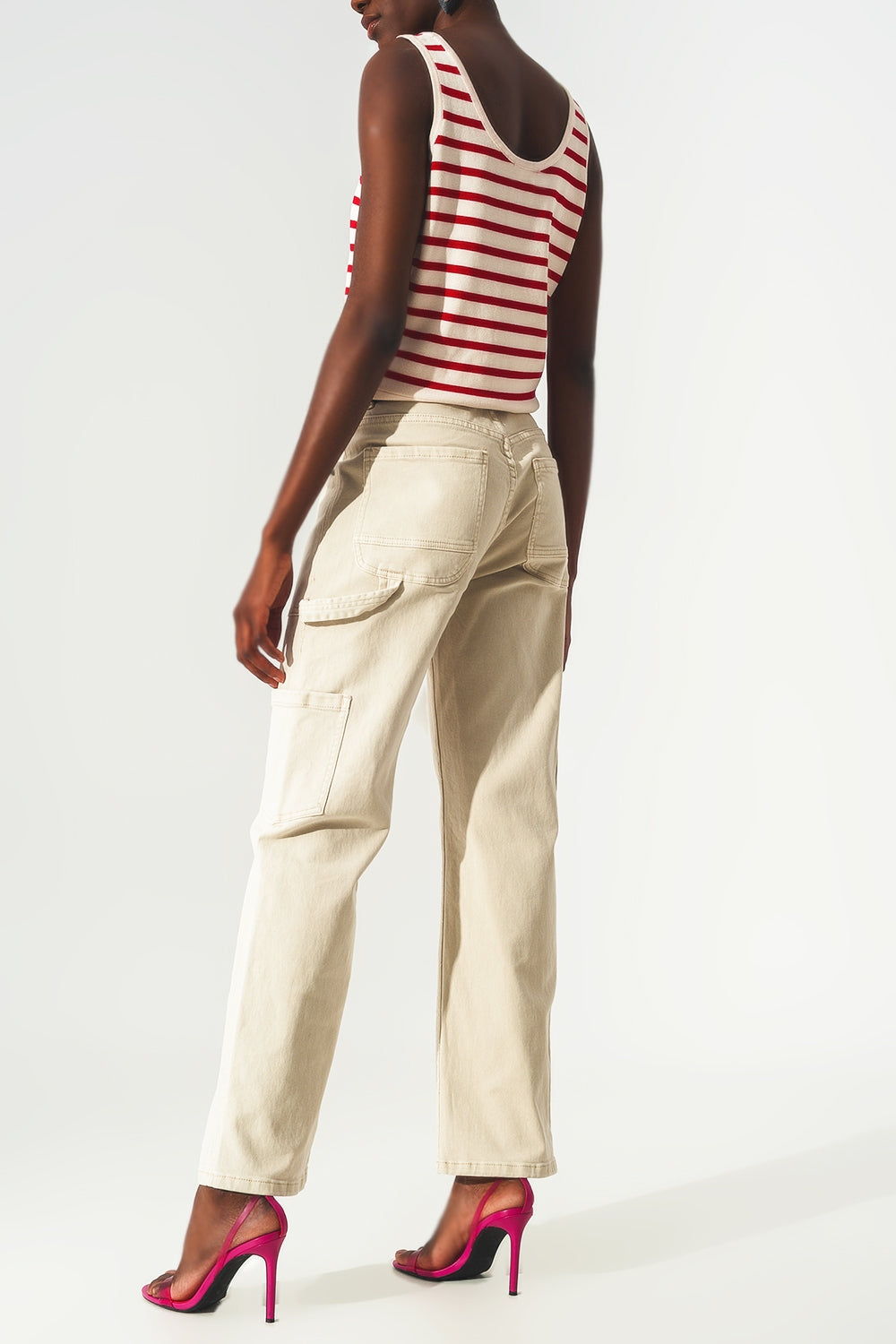 Cargo pants in beige - Coloured Jeans
