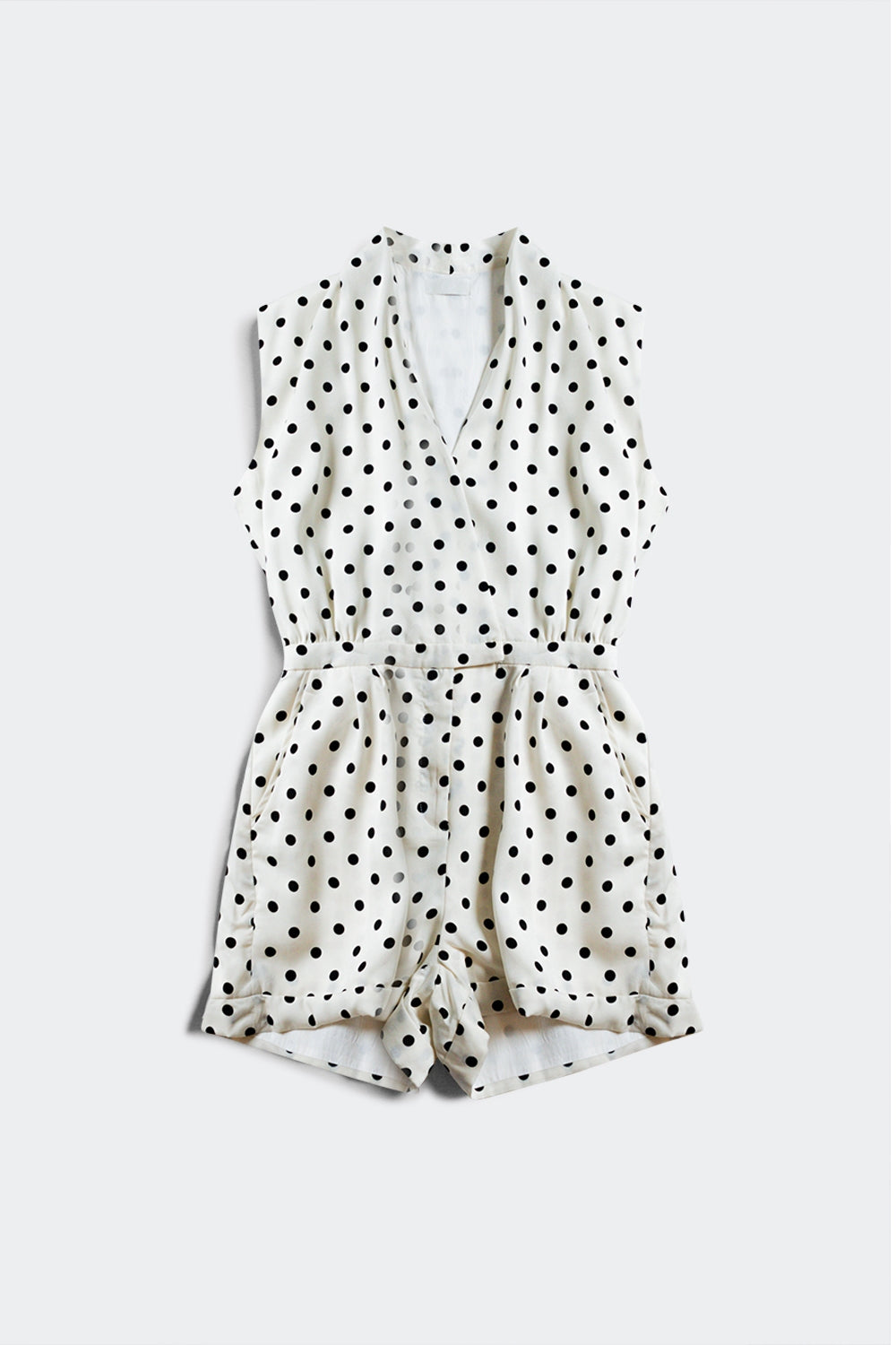 Wrap playsuit in spot print
