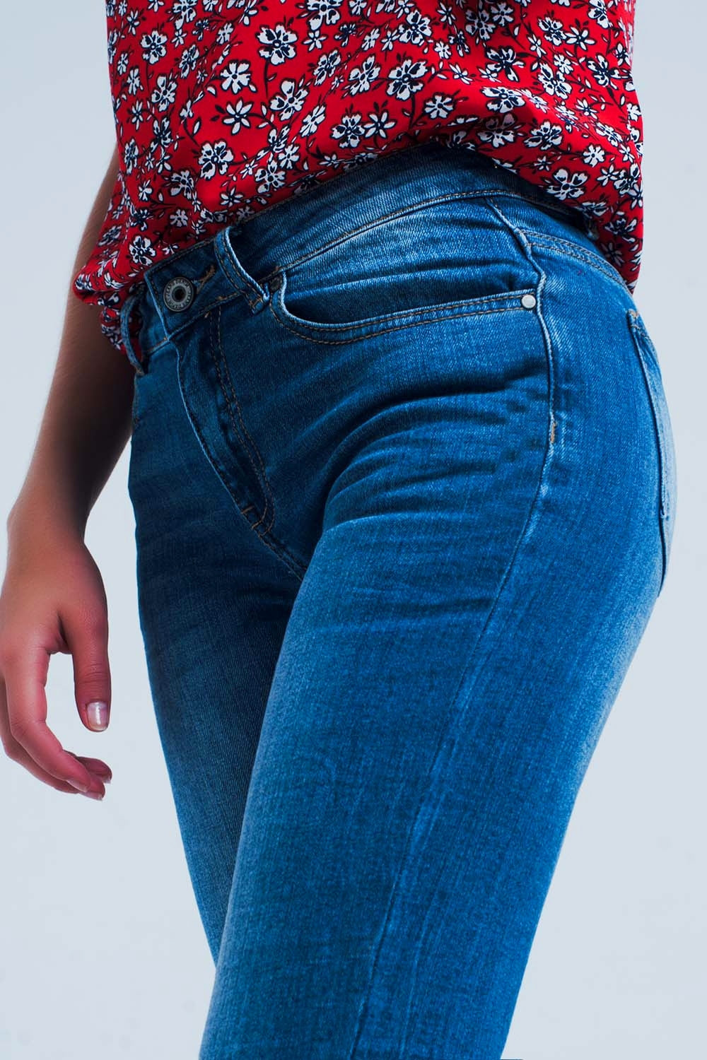 Jean skinny délavage moyen