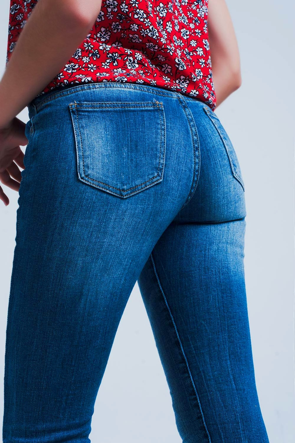 Jean skinny délavage moyen