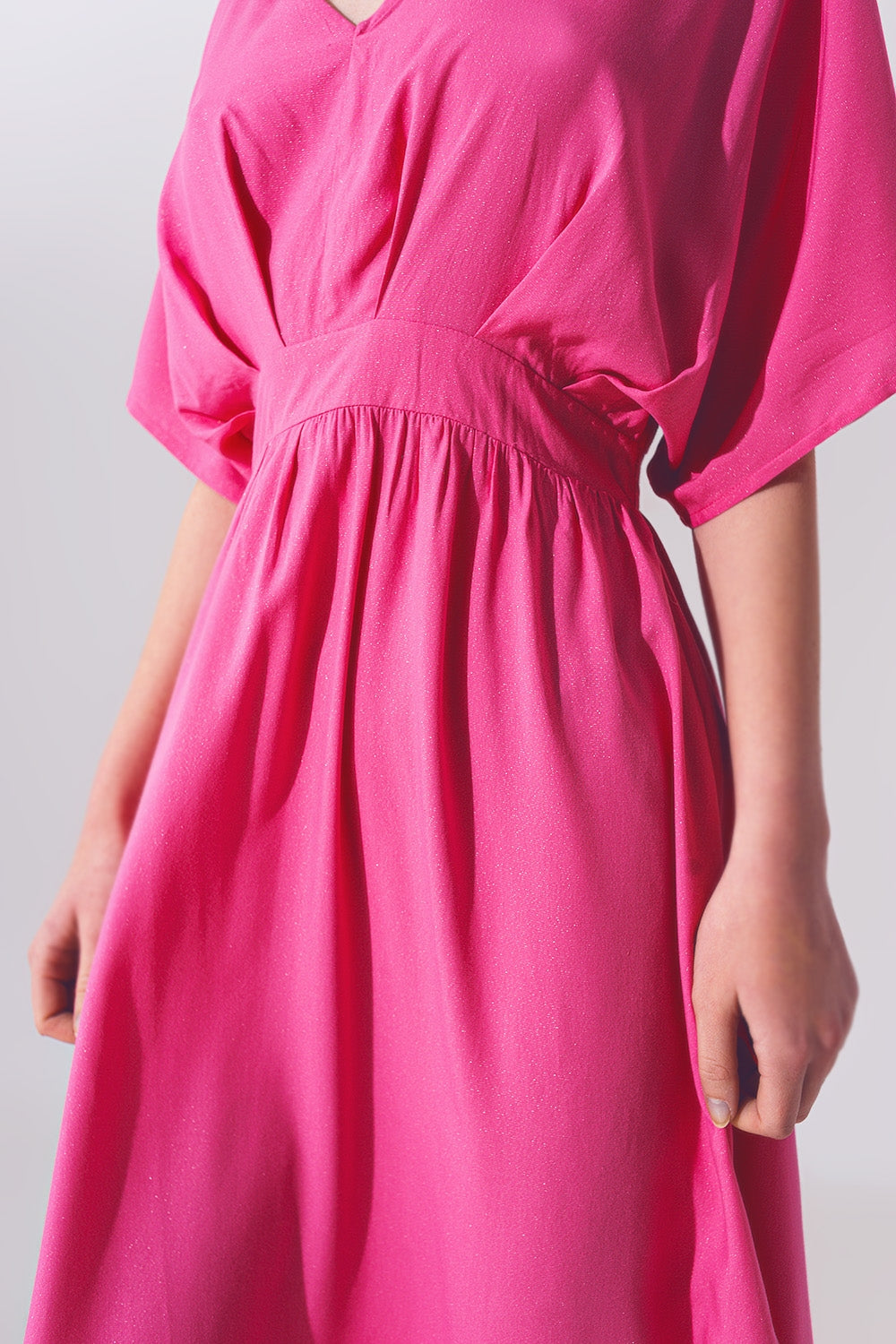 Kimono Sleeve Maxi Dress in Pink - dress