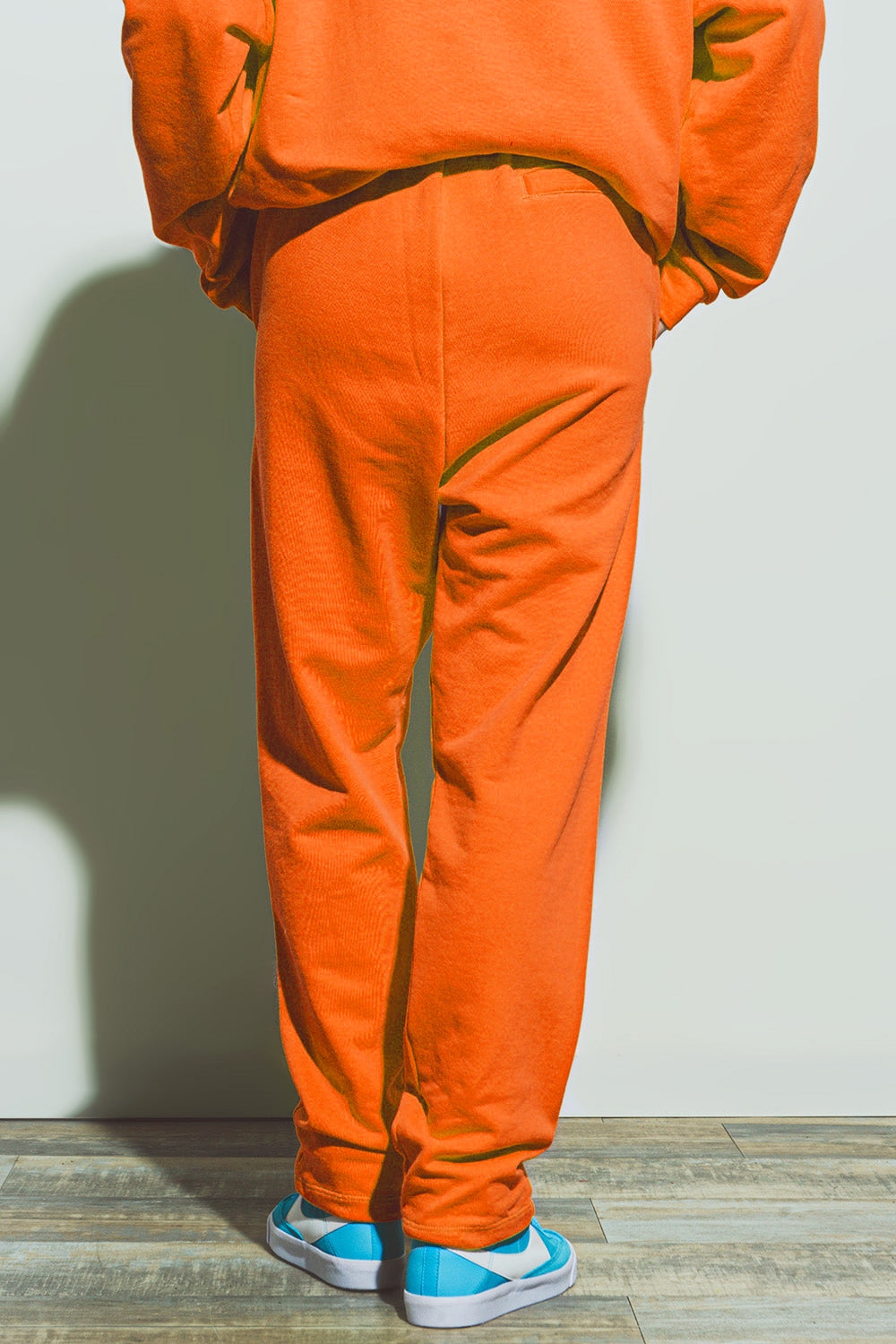 Oversized Jogger with Tie Waist in Bright Orange - trousers