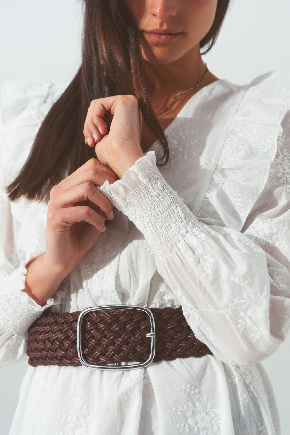 Floral Ruffle Mini Dress in White - dress