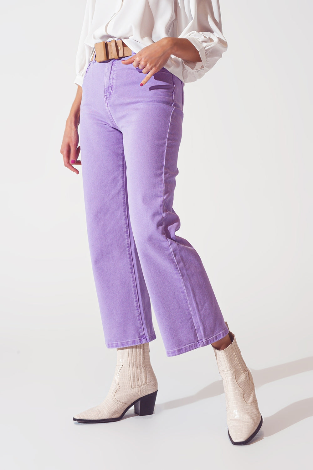 Wide leg jeans in purple - Coloured Jeans