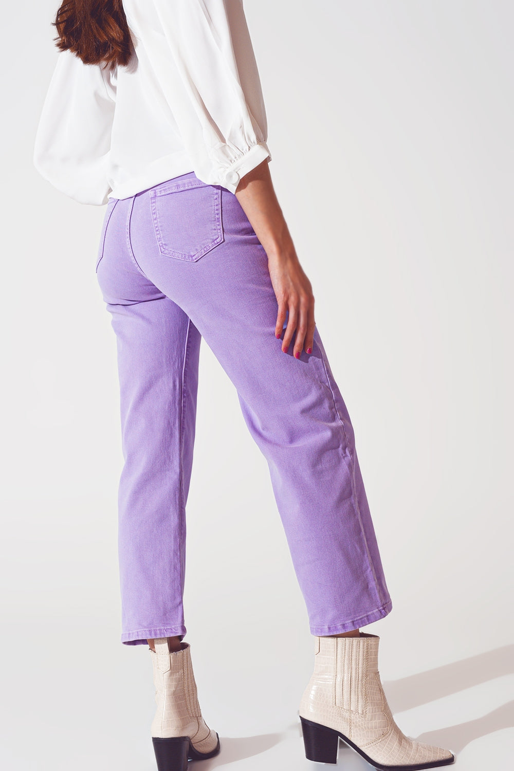 Wide leg jeans in purple - Coloured Jeans